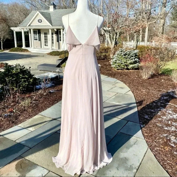 NWT BHLDN Jenny Yoo Mila Convertible Ruffle Maxi Dress in Woodrose - Picture 11 of 14